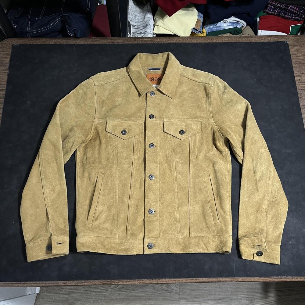 Gap Suede Western Jacket Mens Small Calf Full Grain Trucker 1969 Leather Cowboy